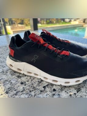 On Running Men's Black and Red CloudTec Running Shoes